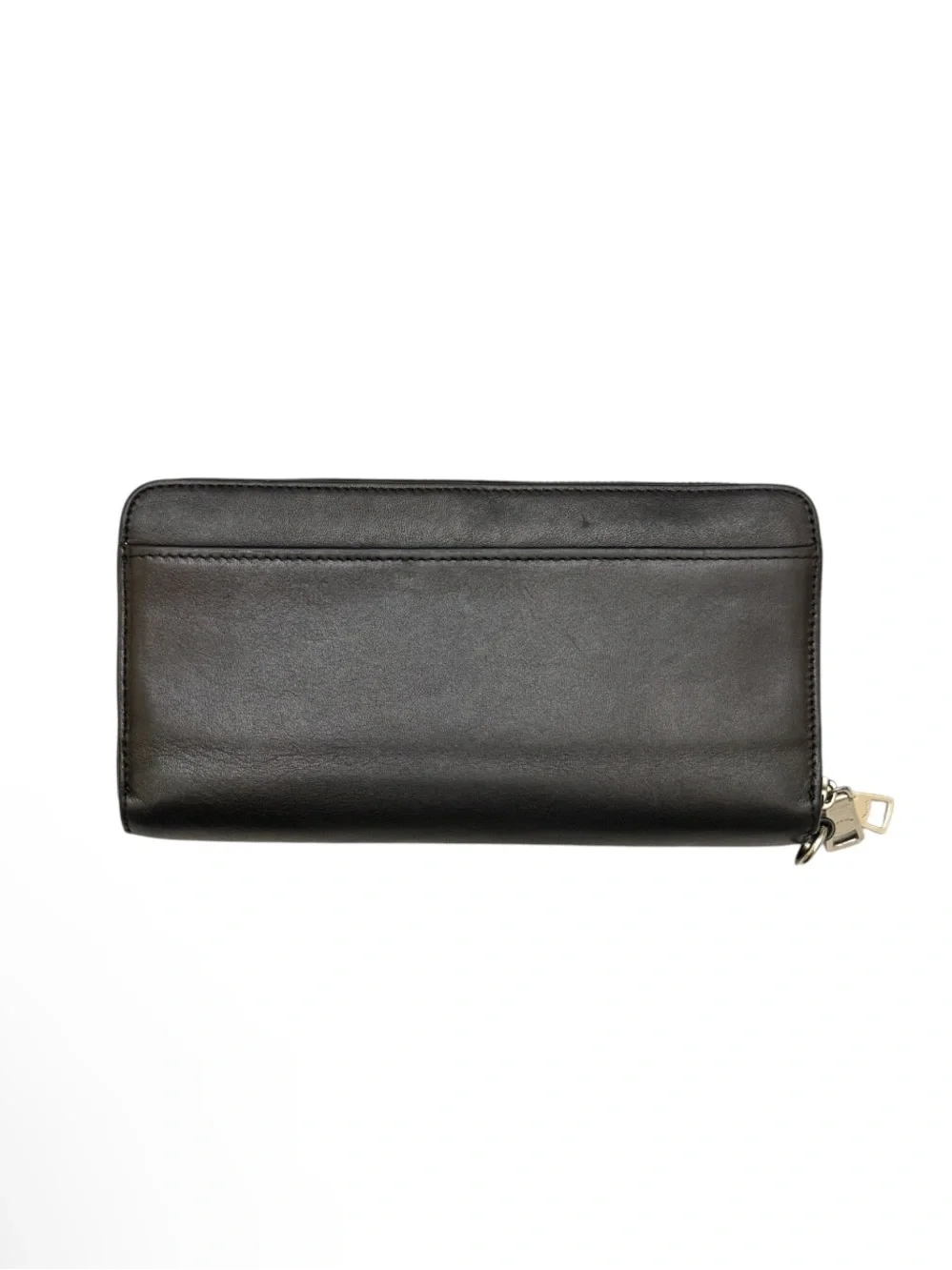 COACH - BLACK SOFT LEATHER LONG DOUBLE ZIP AROUND WALLET